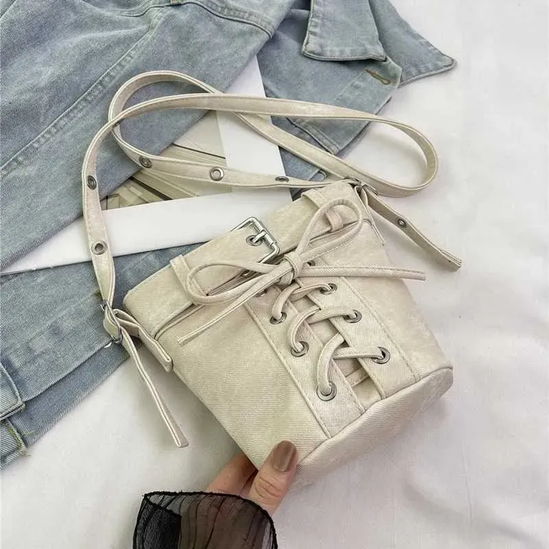 Borse a secchiello in PU firmate per donna, solide, morbide, di grande capacità, a tracolla, da donna, versatili, con fiocchi, messenger_voghion.com