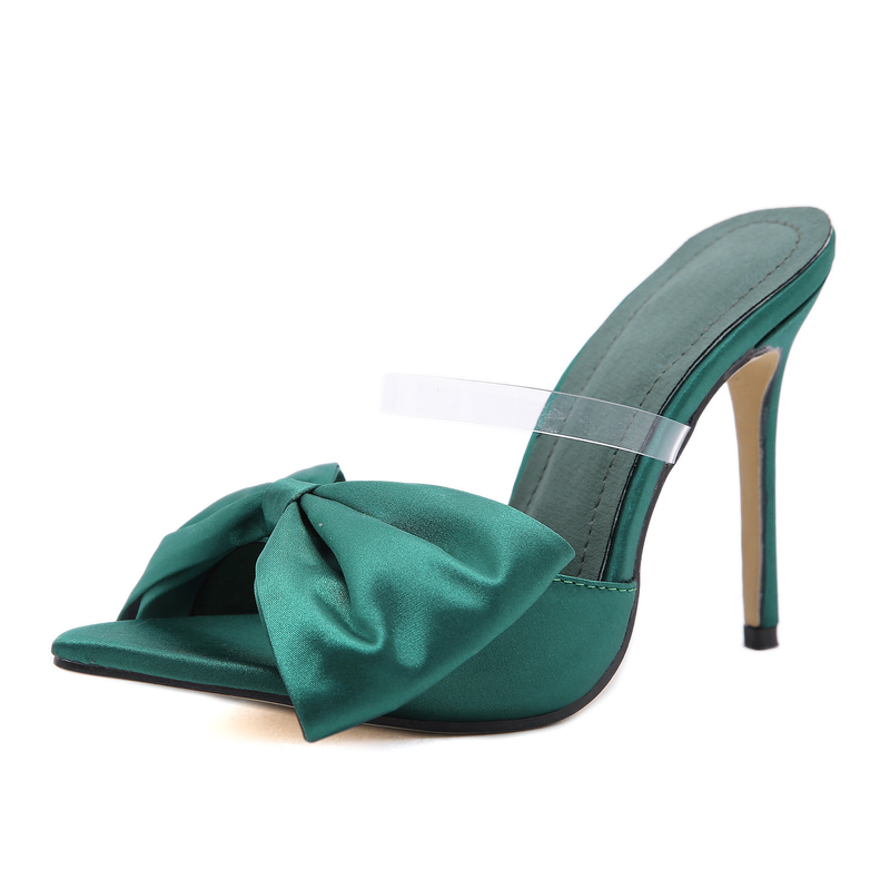 Pointy Heels With Big Bows And Slip-on Sandals_voghion.com