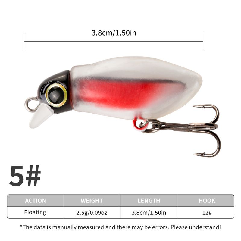 Lure Bait Grasshopper Locust Micro Object peldošs ūdens Minnow zīmulis 2,5 g/3,8 cm mīkstās čaulas ēsmas kāpuri kukaiņu zirgu mute_voghion.com
