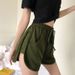 RenMou 2024 Summer Beach High Waist Sports Solid Color Student Hot Pants Running Shorts Women's Trendy Exclusive Supply_voghion.com