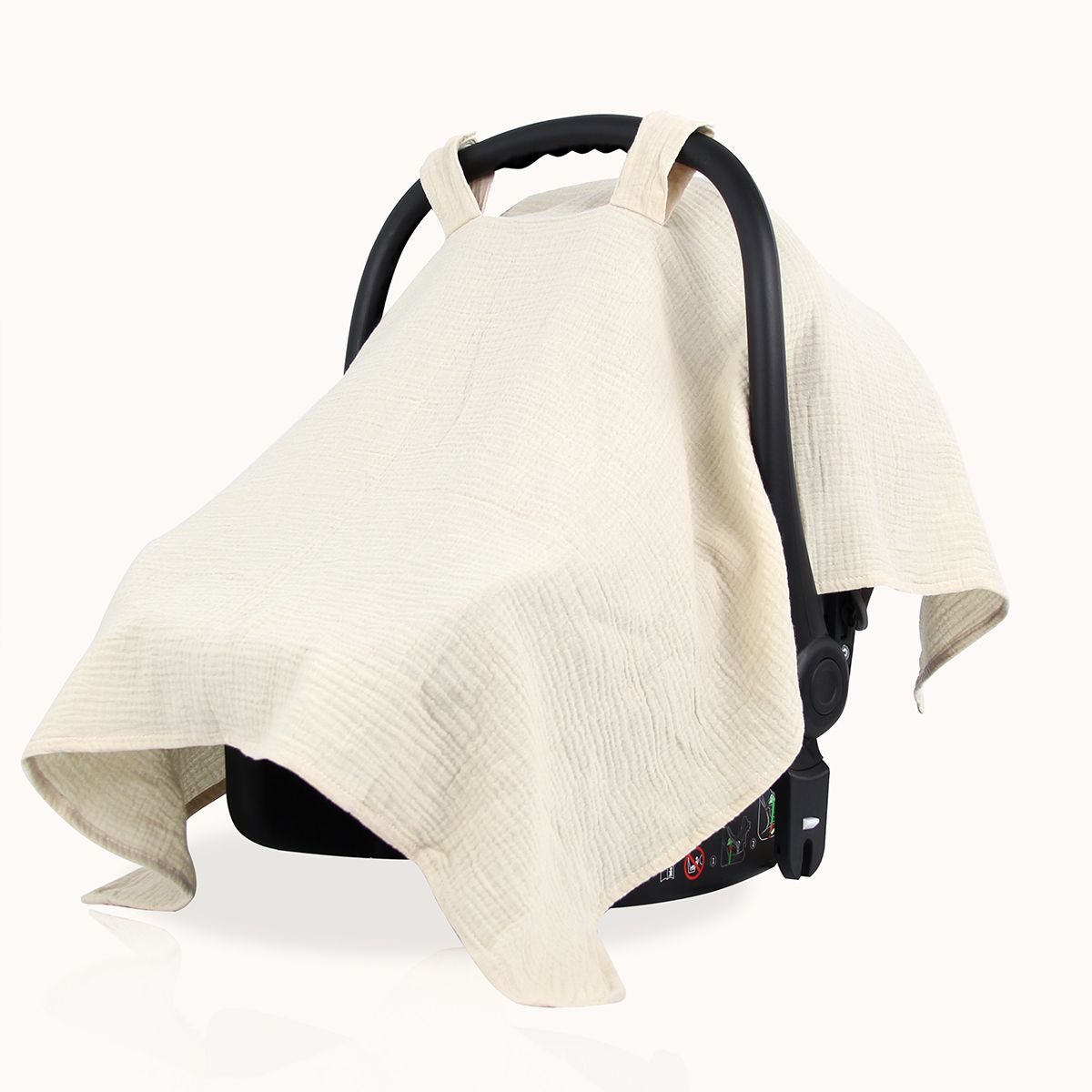 Babysäkerhetssits Nyfödd andas bomull Babykorgskydd Gaze Barnvagnsöverdrag Lätt andningsbar solskydd Säkerhetssitsöverdrag_voghion.com
