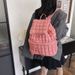 Autumn Winter New Down Padded Women's Fashion Commuter Large Capacity Fluffy Plaid Lightweight Travel Backpack_voghion.com