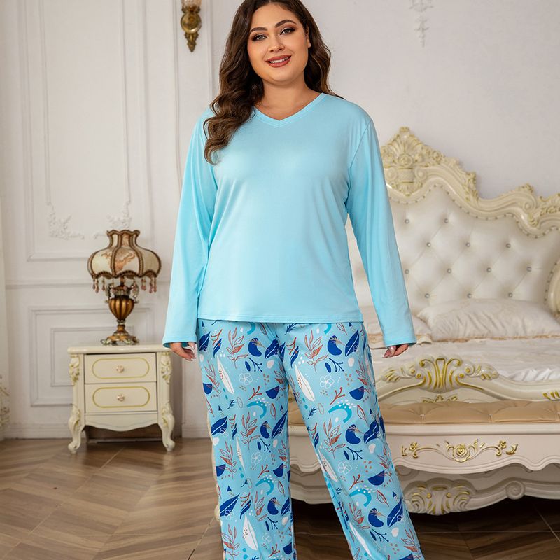 2025 New New Long Sleeve Pajama Set Women's Plus Size Loungewear_voghion.com