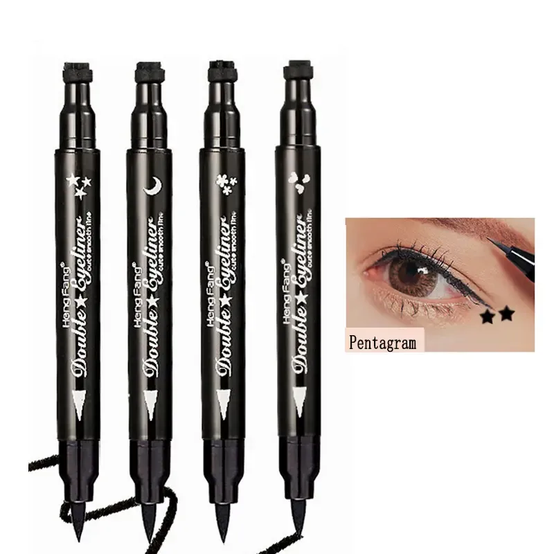 1 Pc Double Head Black Stamp Liquid Eyeliner Seal Pencil Waterproof Long Lasting Quick Dry No Dizzy Eye Liner Pen_voghion.com