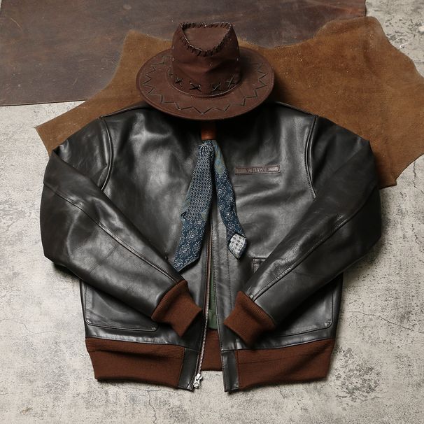 Tailor Brando Great Escape A2 Classic Vintage Aviator Jacket Hard Horsehide Men's Short Genuine Leather Jacket_voghion.com