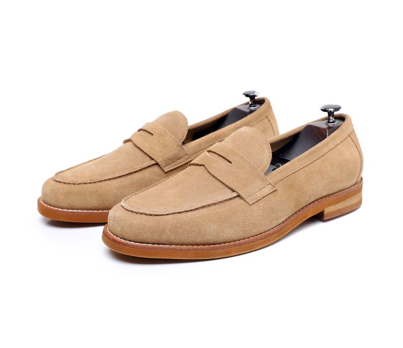 Buty męskie duże rozmiary wiosenne nowe retro mokasyny prawdziwa skóra ręcznie robione codzienne męskie buty skóra bydlęca zamszowe wsuwane męskie skórzane buty_voghion.com