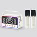 RGB Bluetooth Speaker With Mirror Clock & Dual Alarms - Portable Karaoke Speaker For Home & Travel_voghion.com