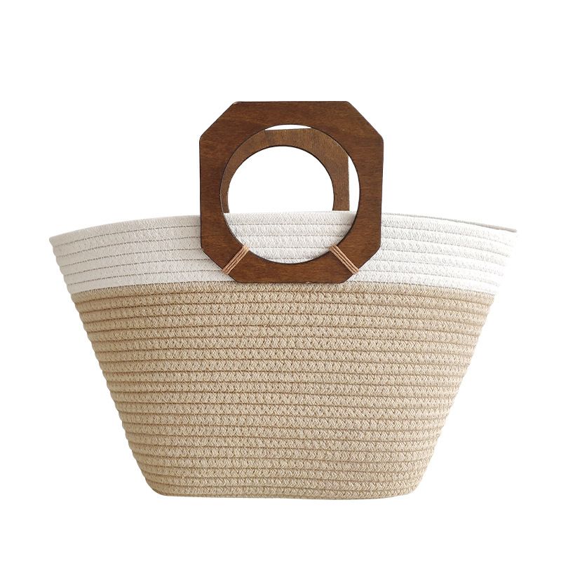 Dammetaschen Einfach Moud Retro Grousskapazitéit Kottengseel Gewieft Täsch Faarfpassend Stil Stréi Gewieft Täsch Pendler Damen Handtasche_voghion.com