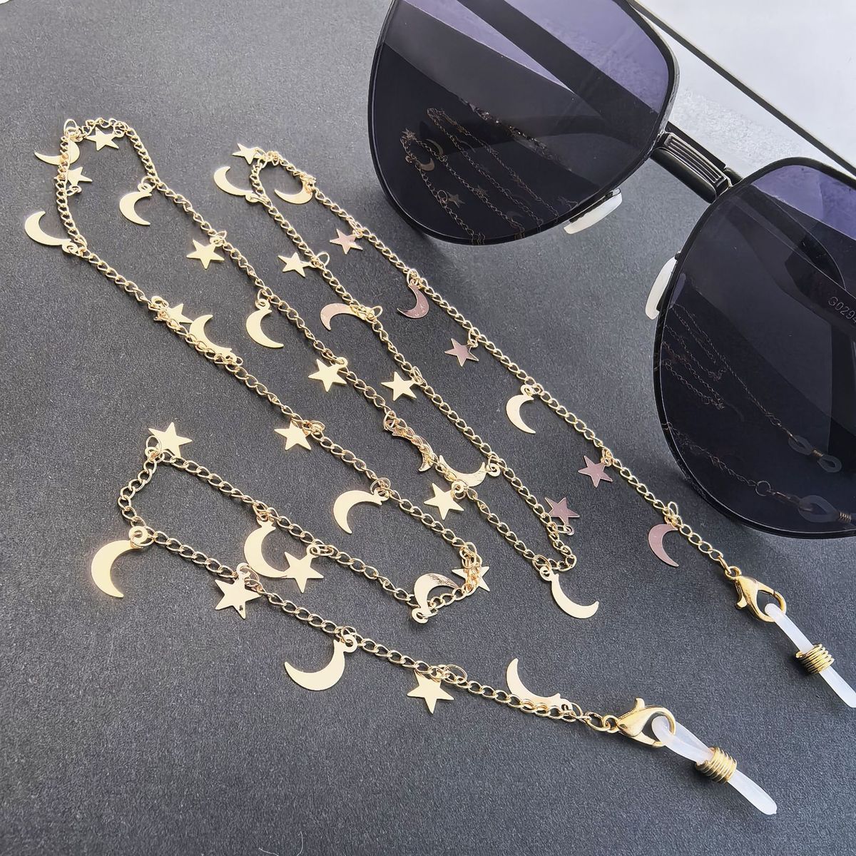Nuovo cinturino per occhiali da collo, anti-smarrimento, corda per appendere la maschera, catena, accessori a forma di mezzaluna stellare_voghion.com