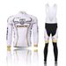 Weißes leichtes Mountainbike-Langarm-Radtrikot-Set aus Mesh, schnelltrocknend, schweißableitend, Unisex_voghion.com