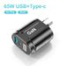 syct 65W GaN PD Schnellladegerät für Mobiltelefone EU US UK Korea Adapter_voghion.com