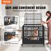 VEVOR 42 Inch Heavy Duty Dog Crate, Indestructible Dog Crate, 3-Door Heavy Duty Dog Kennel for Medium to Large Dogs with Lockable Wheels and Removable_voghion.com