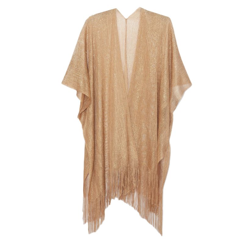 Unisex Cuff filigree tassel cape women's solid color summer transparent thin shawl_voghion.com