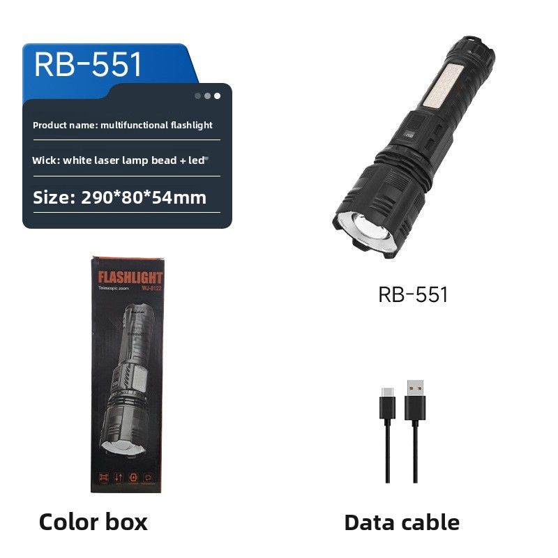 Lampe torche laser tactique ultra-lumineuse Ruibao Super Bright High Power rechargeable pour usage domestique et extérieur, petite et portable, à très longue portée._voghion.com