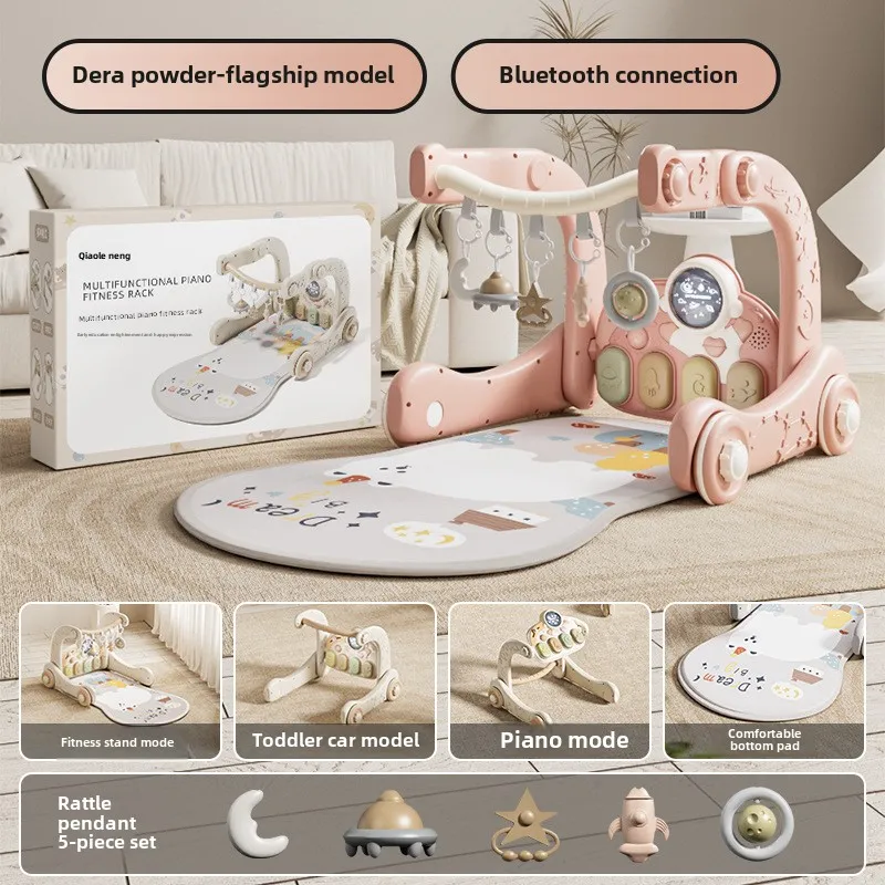 Qiao Le Bear Baby Pedal Piano Fitness Rack Walker 3 mois 6 Puzzle Éducation précoce Nouveau-né Tout-petit Bébé Jouets_voghion.com