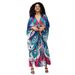 Beach Cover-Up Dress – Flowy Long Bikini Robe With Exotic Prints (Peacock/Abstract/Feather, One Size)_voghion.com