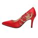 High Bridal Single Thin Heels, Pointed Toes, Seeds, Embroidered With Delicate Grass, Cloth Shoes, Women's Shoes_voghion.com