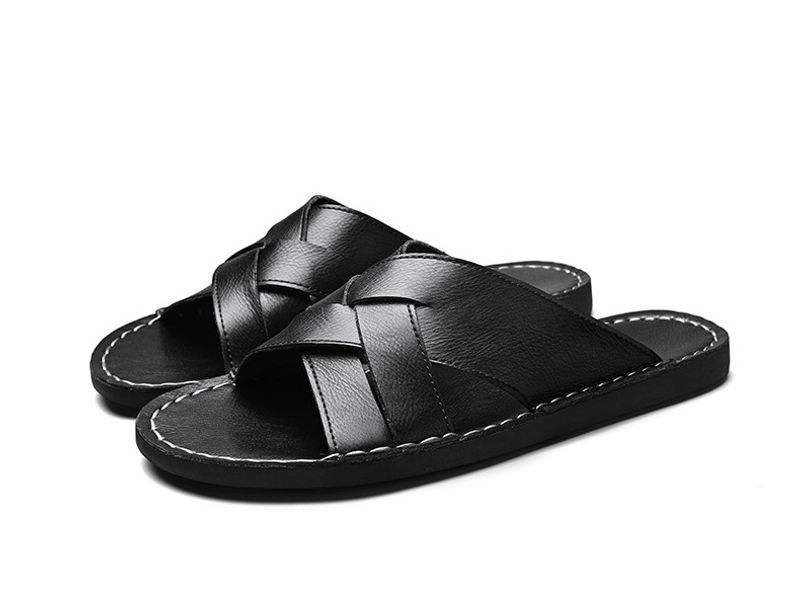 Large Size 2025 New Summer One-piece Men's Slippers, Fashionable Stylish Flat Bottomed Sandals, Anti Slip And_voghion.com