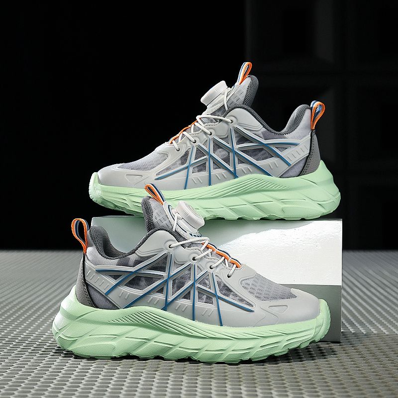 Summer New Breathable Single Mesh Rotating Buckle Children's Sports and Casual Dad Shoes _voghion.com