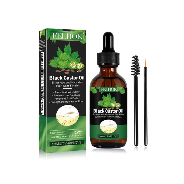 EELHOE rīcineļļas šķīdums matu izkrišanas novēršanai, matu nostiprināšanai, galvas ādas masāžai un barojošai kopšanai_voghion.com