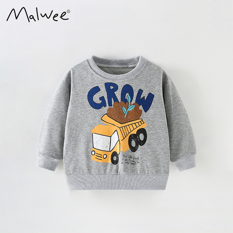 Malwee Boys' Sweatshirt Autumn Winter New Style Pullover Crew Neck Long Sleeve Stylish Trendy Kids Top_voghion.com