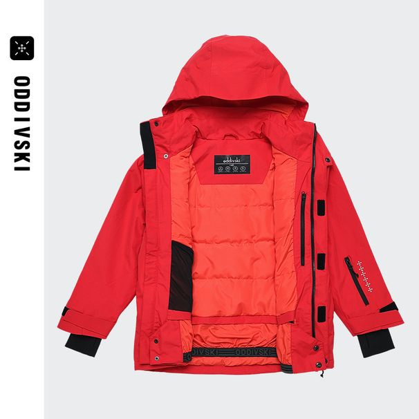 3-Lagen-Daunen-Skijacke für Kinder – Wasserdichter und winddichter Wintermantel mit 20.000 mm Wassersäule (Unisex-Schneeanzug für Jungen und Mädchen)_voghion.com