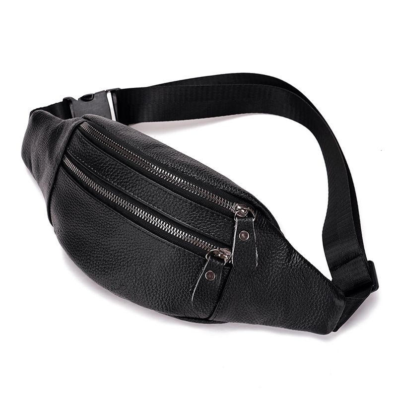 fanny Pack First Layer Cowhide Men's Multi-functional Breast Bag Retro Messenger Bag Business Fashion Work Wear-resistant Processing_voghion.com