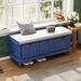 Classic Storage Bench With Cushioned Seat And Three Drawers For Entryway And Living Room_voghion.com