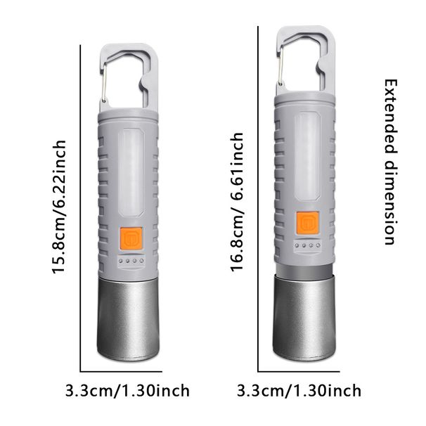 Grenzüberschreitende, tragbare, wiederaufladbare Multifunktions-Taschenlampe mit großer Reichweite, COB-LED und großem Flutlicht für den Einsatz an der Arbeitsseite_voghion.com