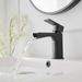 Waterfall Single Handle Single Hole Low-Arc Modern Bathroom Faucet Bathroom Drip-Free Vanity Sink Faucet In Matte Black_voghion.com