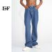EF JEANS | 2023 Neuheit, Gerade Vielseitige Einfarbige Jeans, Für Damen Und Herren Gleich, Nicht Elastisch, Leicht Gezogen Dunkelblau_voghion.com