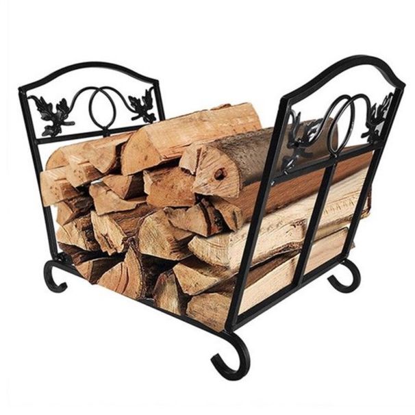 Racks Rack Holder Storage Firewood Black Log Folding Log_voghion.com