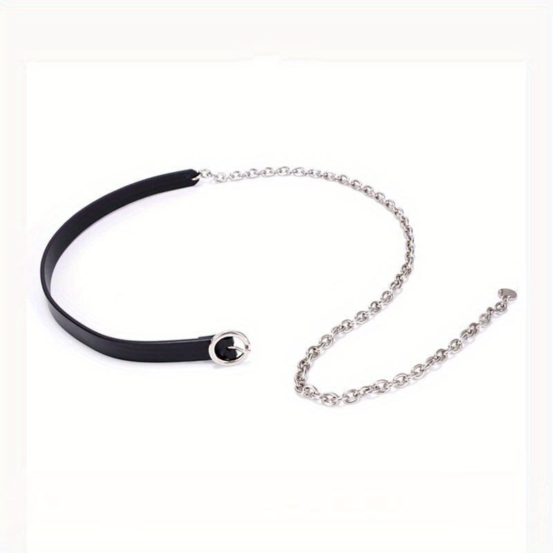 Cintura sottile da donna in metallo nero con catena decorativa per abito versatile GM103_voghion.com