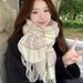 Sciarpa giapponese Me Franch in cashmere coreano di alta qualità a quadri per studenti versatile invernale calda_voghion.com
