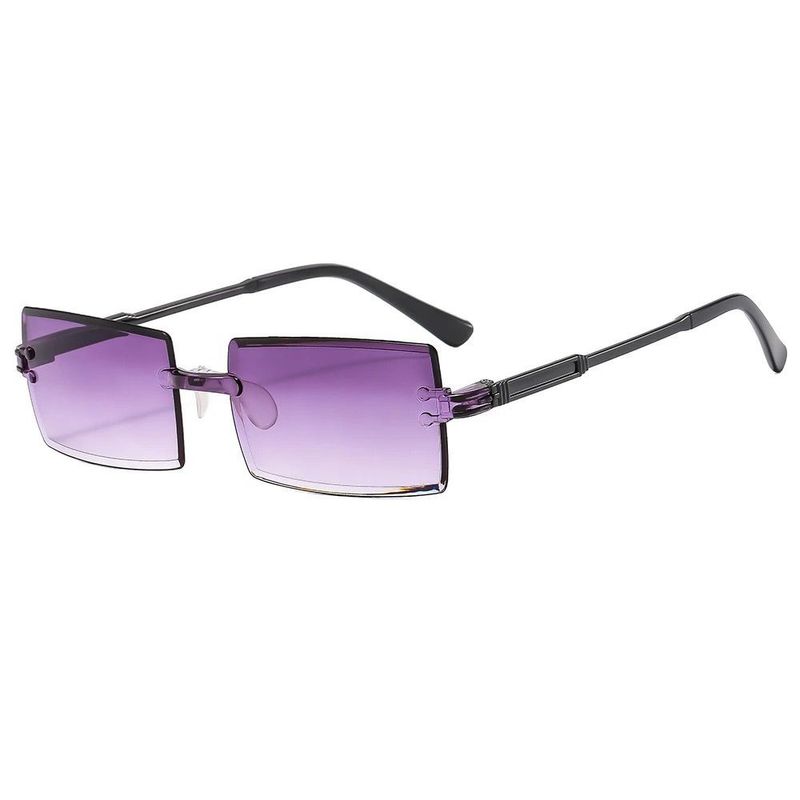 2025 Nuevas gafas de sol sin marco para mujer, cuadradas, con montura de estrellas de Internet, cambio gradual de color, gafas de sol de tendencia, gafas de ojo de gato sin marco_voghion.com