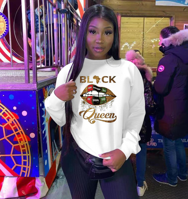Damenmode bedruckter langärmliger Rundhals-Kapuzenpullover mit lässigem, lockerem Schnitt_voghion.com