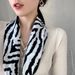 90cm diagonal silk with leopard print design, breathable scarf, hair tie, simple contrasting color professional scarf_voghion.com