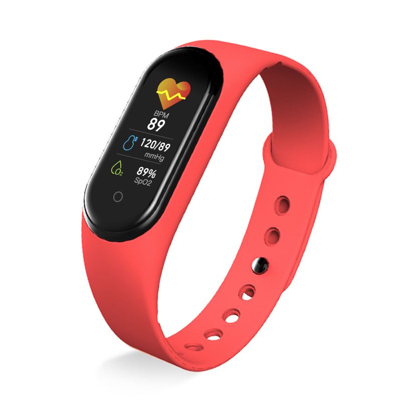 Bluetooth Exercise Heart Rate, Blood Oxygen and Blood Pressure Monitor, Sleep Health Monitoring Reminder, Customizable Waterproof M5 Smart Bracelet_voghion.com