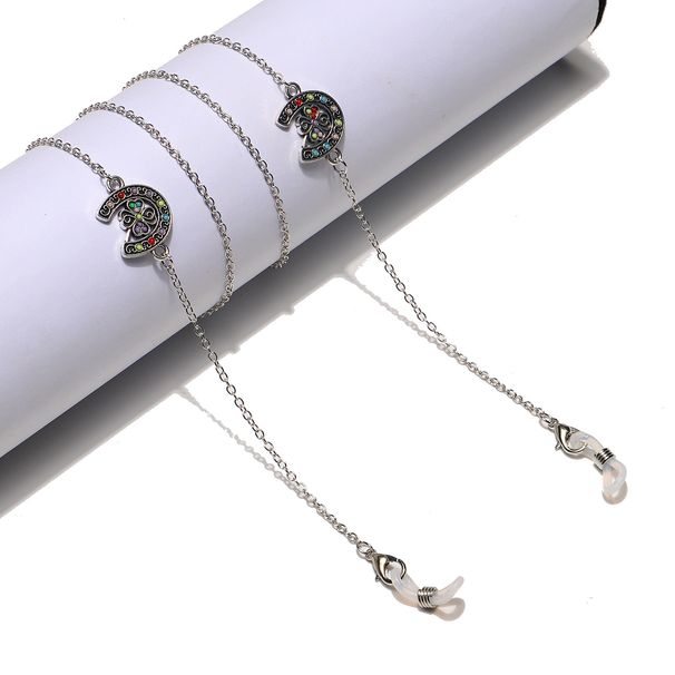 Catena per maschera fatta a mano con perline colorate in argento punk, accessori per occhiali antiscivolo_voghion.com