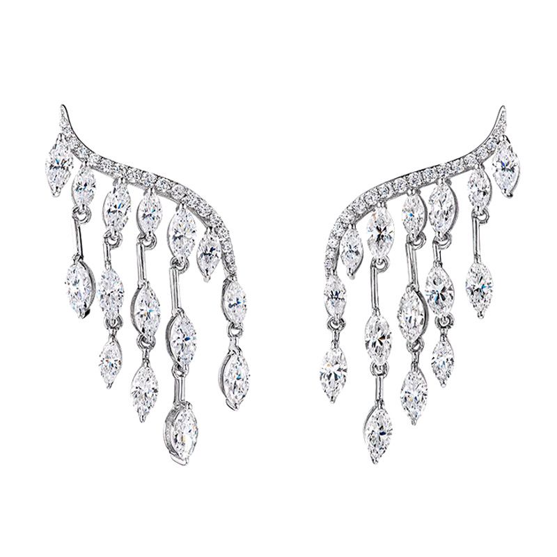 Damenschmuck, modische Engelsflügel-Ohrringe, leichtes Luxus-High-End-Design, Diamant-Quasten-Ohrringe, modische Wassertropfen-Ohrringe_voghion.com