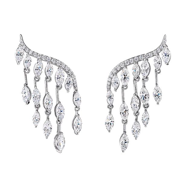 Damenschmuck, modische Engelsflügel-Ohrringe, leichtes Luxus-High-End-Design, Diamant-Quasten-Ohrringe, modische Wassertropfen-Ohrringe_voghion.com