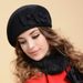 Hot Sale Beret Dual Flowers Decor Elegant Classic Female Hat Solid Color Plain Soft Keep Warm French Artist Cap For Autumn Winter_voghion.com