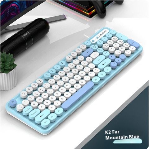 Viper K2 wired USB keyboard and mouse punk multi-color desktop computer laptop office set_voghion.com