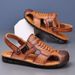 Ljetne nove sandale za plažu, ležerne, od kože i kravlje kože, s mekim potplatom, s kapom na prstima za muškarce_voghion.com