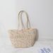 Small straw woven bag for women new style hollow cotton woven bag beach bag large capacity shoulder basket bag_voghion.com