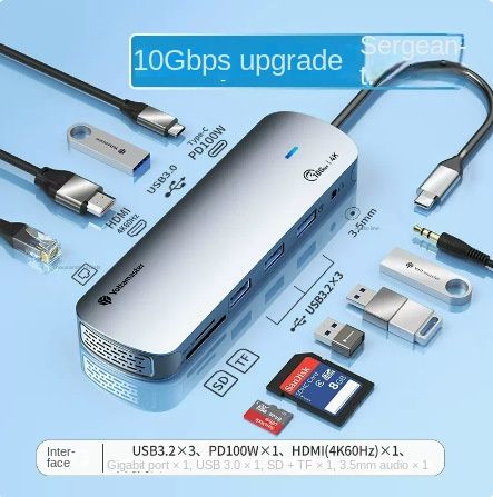 USB3.0 multi-port docking station typec docking station usb hub_voghion.com