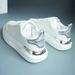 Scarpe da ginnastica casual da uomo con plateau, con piccoli buchi, bianche, da donna, in rete, rosse, alla moda, di marca_voghion.com