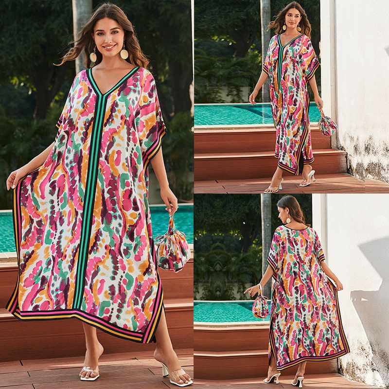 "Abito da spiaggia da donna in cotone tie-dye, ampio costume da bagno boho e camicia con protezione solare"_voghion.com