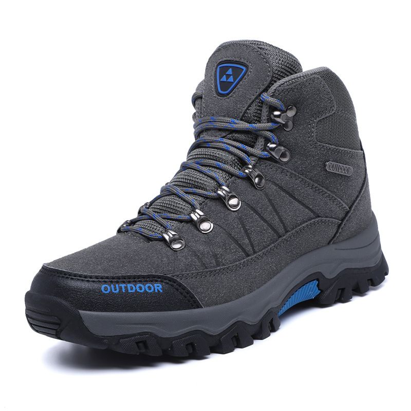 New autumn and winter high top outdoor hiking shoes travel shoes black large size men's and women's shoes_voghion.com