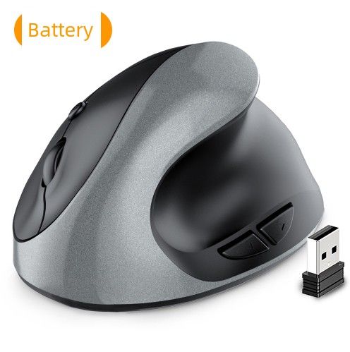 Mouse wireless silenzioso con supporto verticale, ergonomico, per casa, ufficio, anti-mouse, ricaricabile_voghion.com